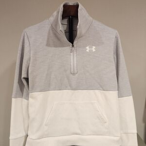 Under Armour Youth Gray and White Quarter-Zip Pullover